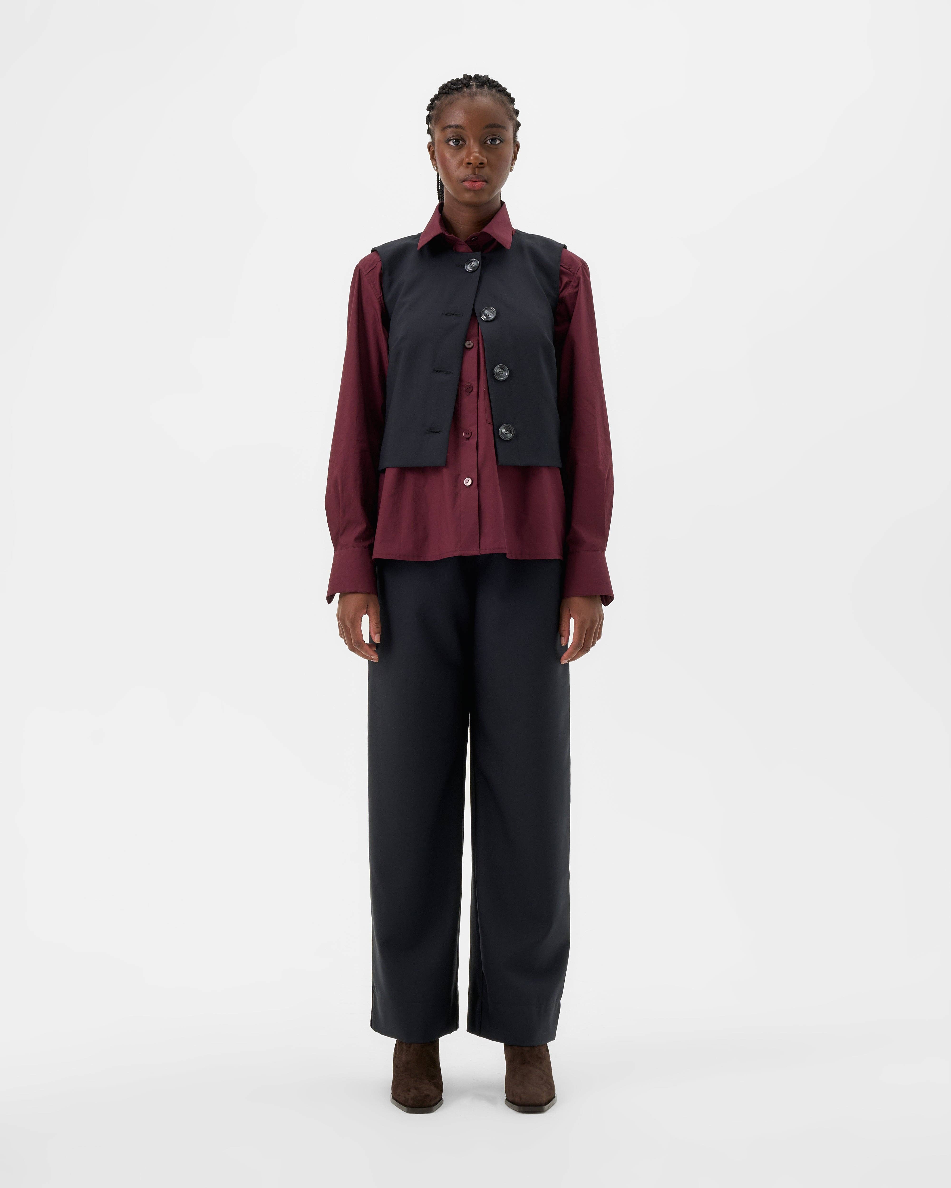 VALERIE C. - Wholesale Kostuumvest - Dames - Mouwloos Jack - Donker Marineblauw1