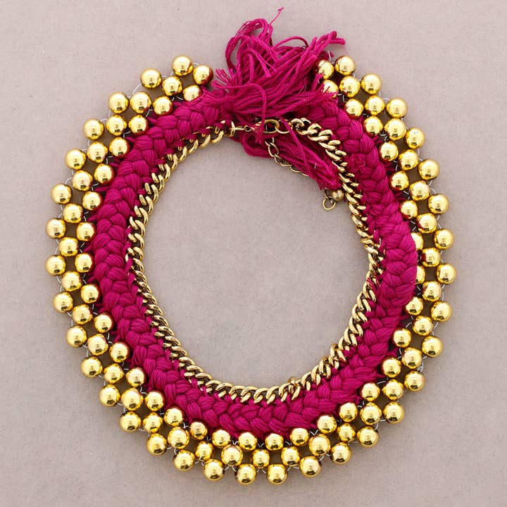 La Cuerda De Sol – wholesale Snap-smycken – FLÄTAD TRÅD PÄRLHALSBAND