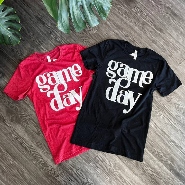 Dotted Game Day Graphic Tee for wholesale by West Anna Designs