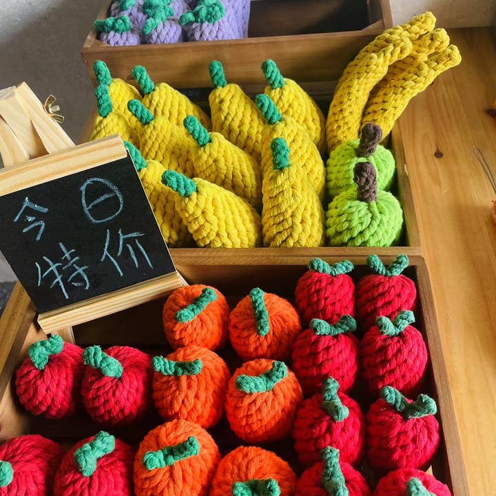 Knotty Pawz Handcraft Pets Toys - Wholesale Pet Rope Toy - Dog - Handmade Fruit and Vegetable Rope Toys, Macrame Toys