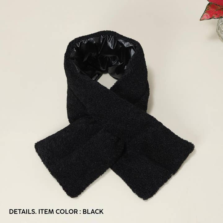 Sensibling Corp. - Wholesale Scarf - Women's - Reversible Puffer Sherpa Pull Through Scarf6