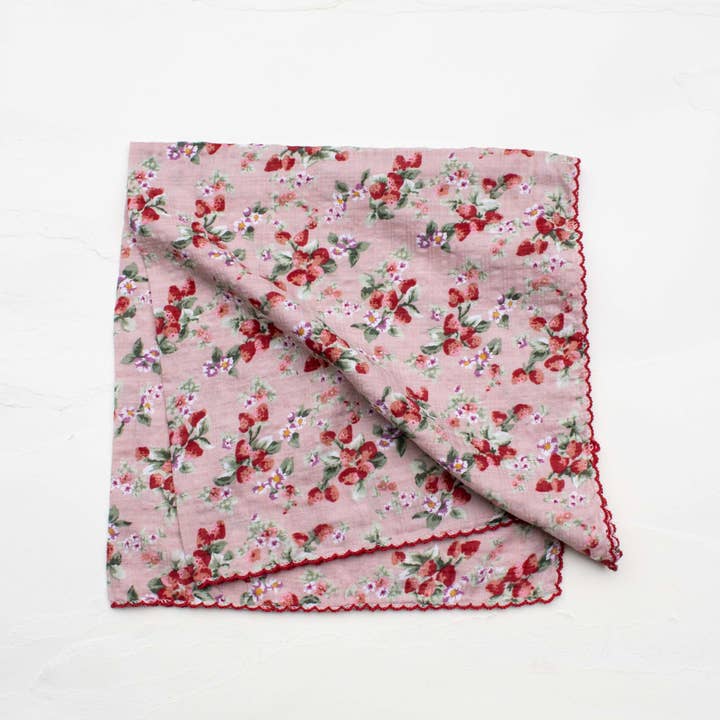 Tiepology - Wholesale Scarf - Women's - Vintage Strawberry Cotton Scarf