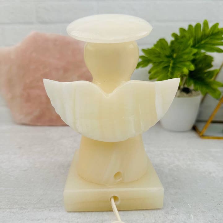 Rock Paradise – Engroshandel Natlys – Krystal mexicansk onyx englelampe - udskåret sten natlys3