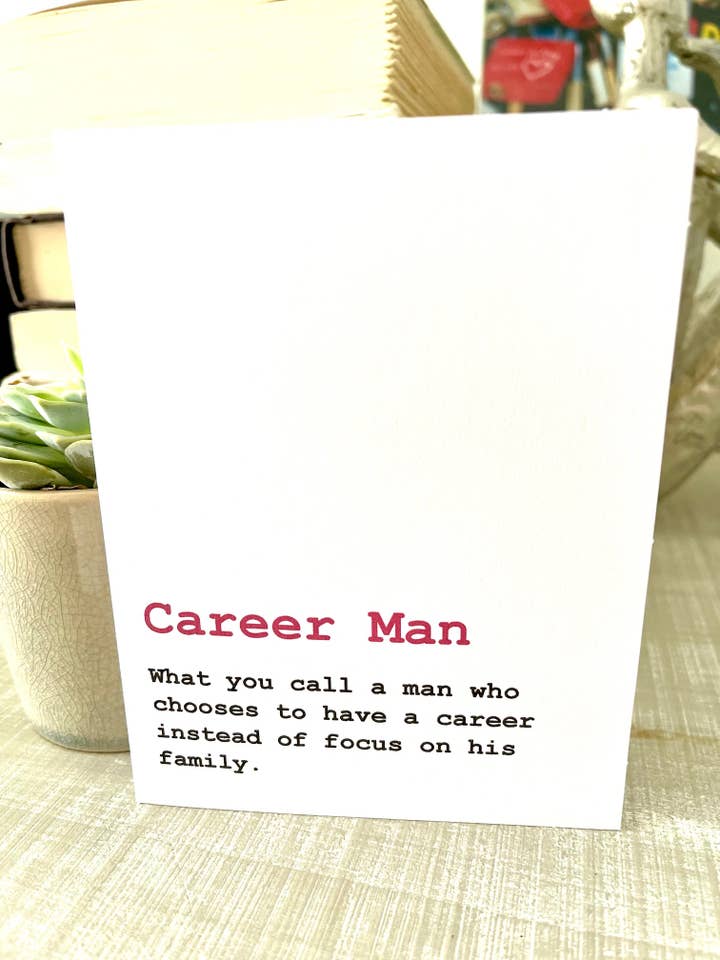 Humorvolle Grußkarte „Career Man“ für den Großhandel von Bad Cards Boutique