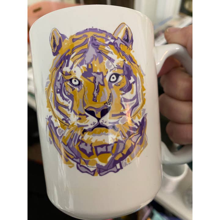 Pink House On River Road - Wholesale Coffee Mug - Layered Tiger Louisiana Tigers LSU Graphic Coffee Mug1