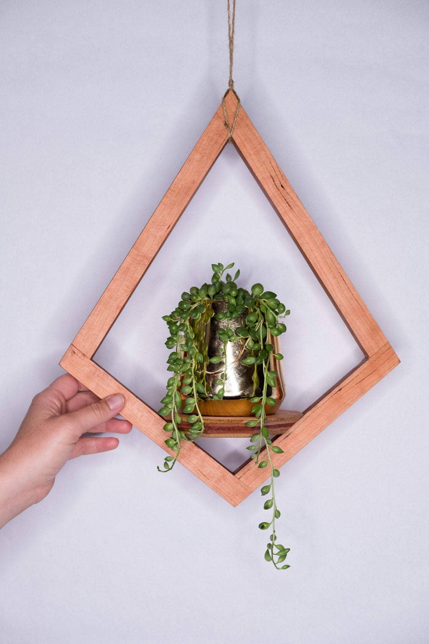 Horsemen Co. - Wholesale Hanging Planter - Diamond Wooden Plant Hanger1