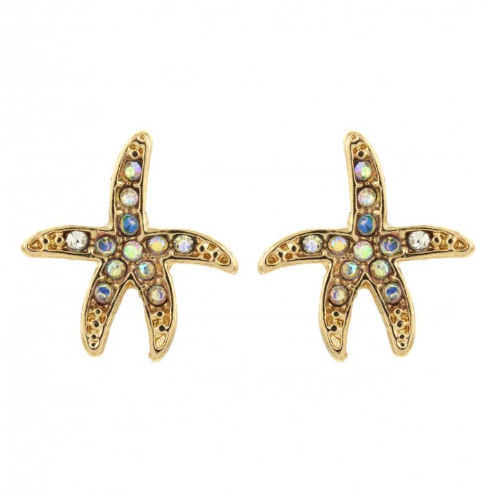 FR2449 Fuchsia AB Guld Sjöstjärna Stiftörhängen för wholesale av 0011 PREMIERE