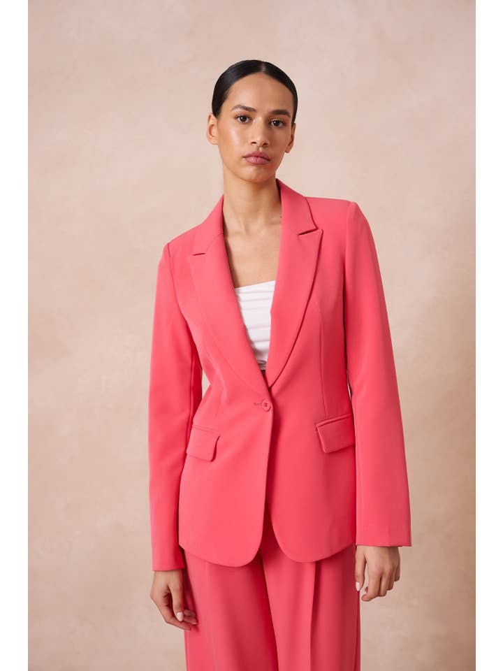 Attentif Paris - Vendita all'ingrosso Giacca elegante - Donna - Giacca aderente con bottone singolo, semplice - Collezione Timeless17