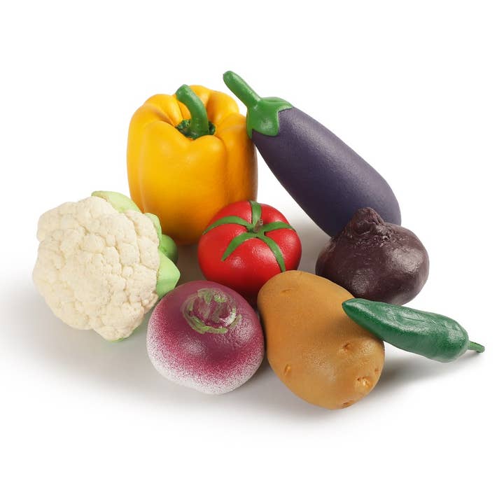 Realistic Vegetables Set of 8 for wholesale by Rubbabu