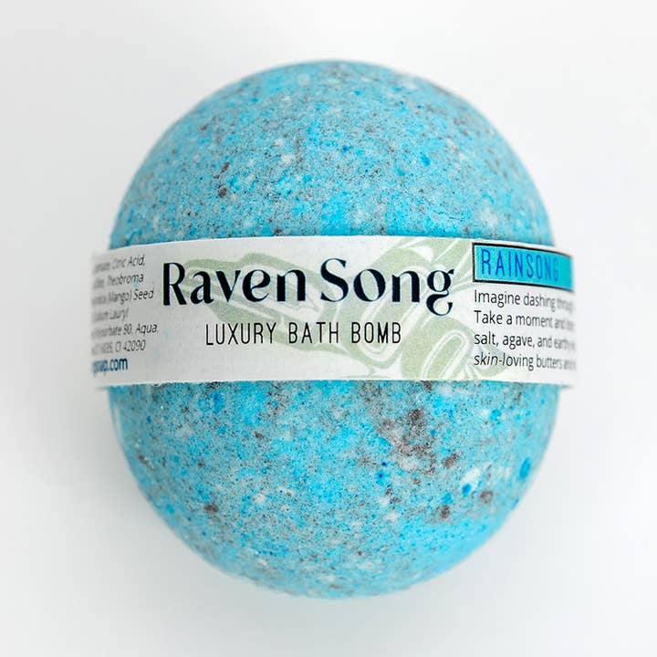 RainSong Bath Bomb | Sea Salt + Agave + Vetiver for wholesale by RavenSong Soap & Candle