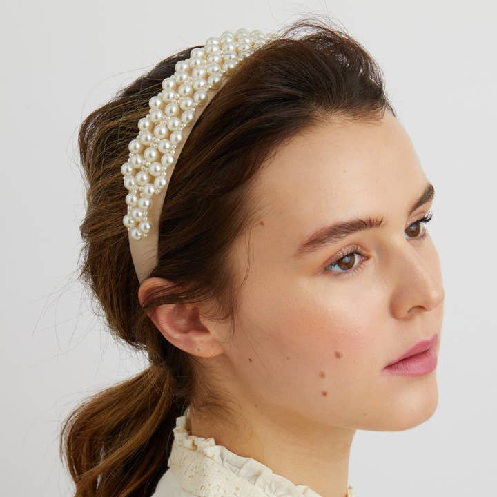 QueenMee Accessories - Wholesale Fashion Headband - Women's - Pearl Headband Woven4