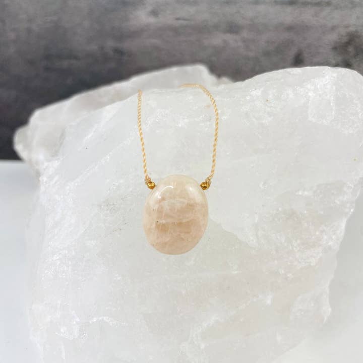 Rock Paradise - Wholesale Pendant/charm necklace - Worry Stone Necklace on Cord - Crystal Thumb Stone - Adjusta12