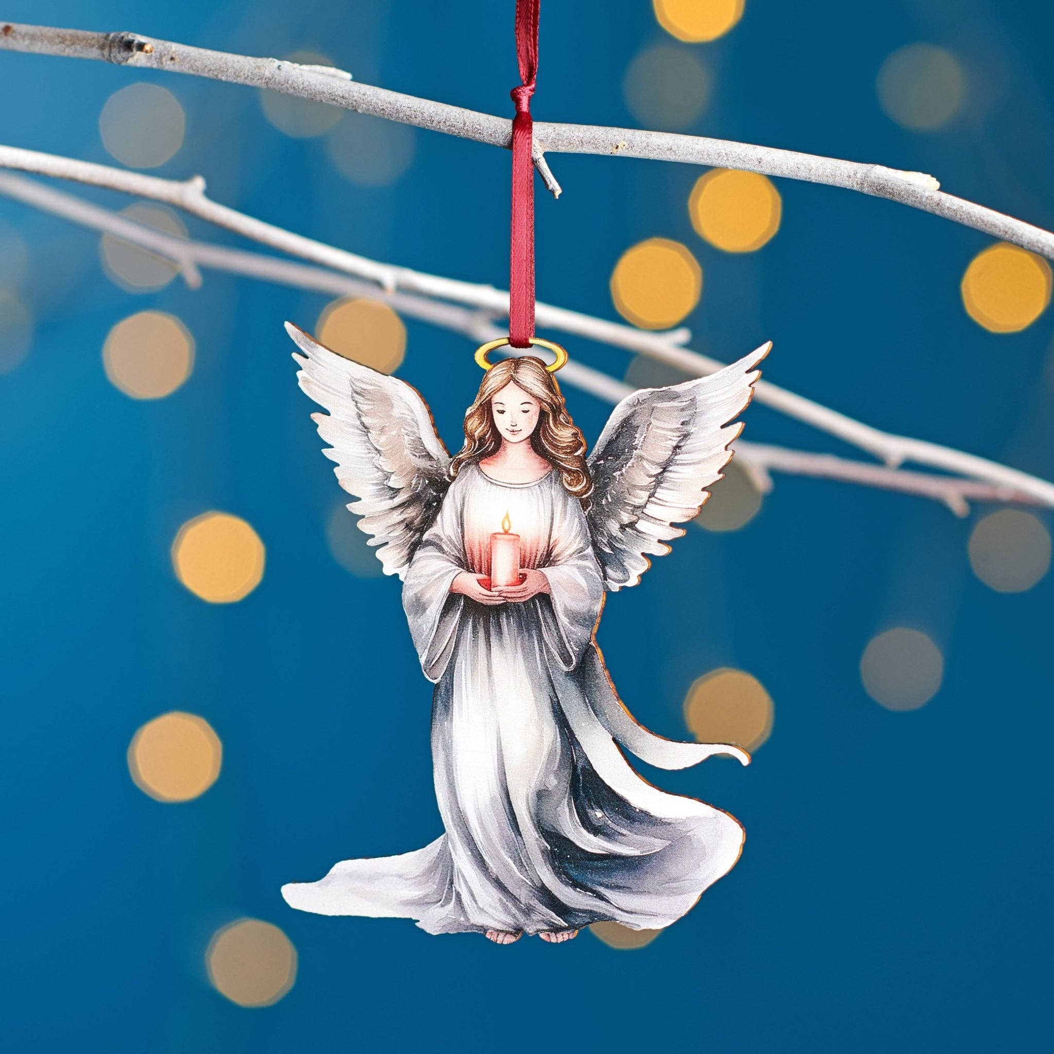 Oakdene Designs – wholesale Christmas decoration – Traditional Angel Wooden Christmas Decoration0
