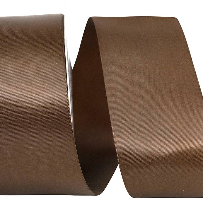 Double Face Satin - Dfs, Brown, 2-1/2 In, 50 Yards for wholesale by RELIANT RIBBON