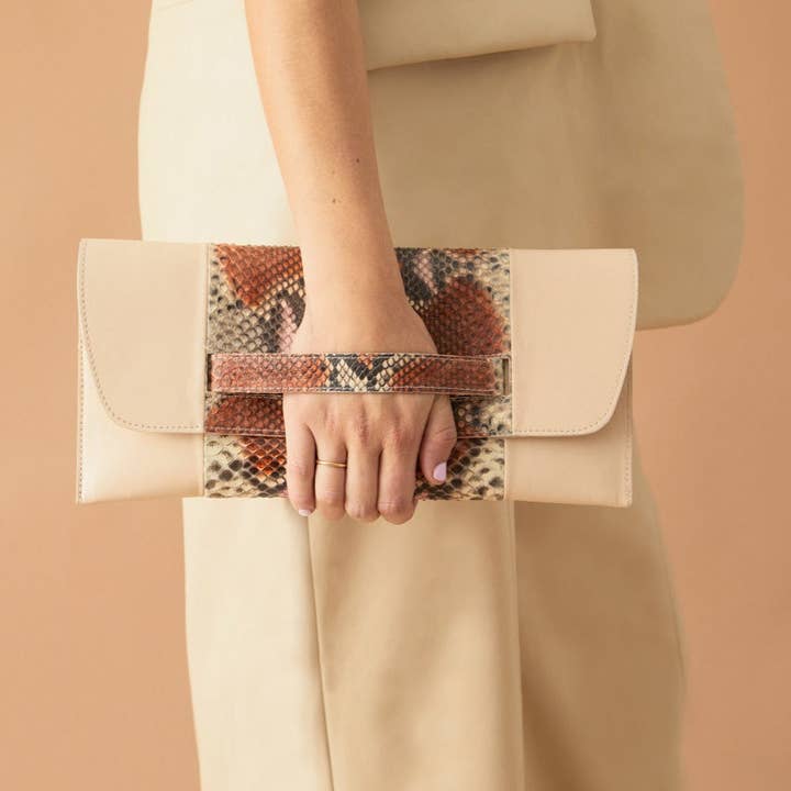 MYMARMOTT - Wholesale Clutch Bag - Women's - Héclates Bicolor Brown