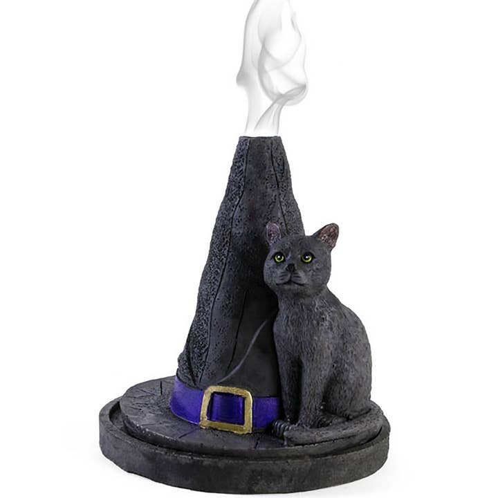Something Different Wholesale - Wholesale Incense Holder - Witch Hat With Cat Incense Cone Holder