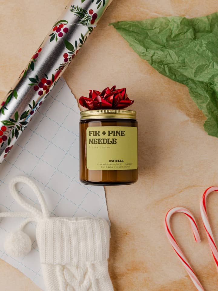 Fir & Pine Needle Coconut Soy Wax Candle for wholesale by Caitelle