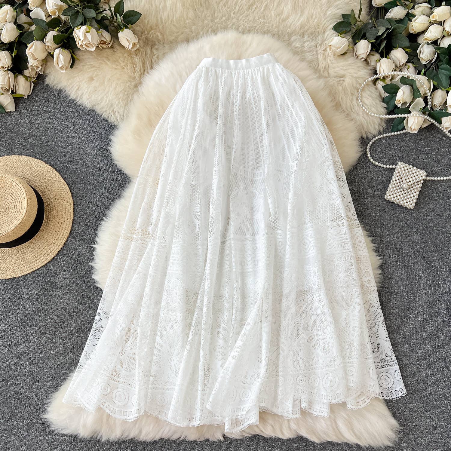 PEACH ACCESSORIES - Wholesale Skirt - Women's - Bohemian Rhapsody Lace Skirt SK2080