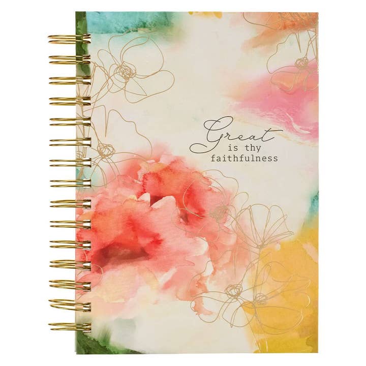 Christian Art Gifts - Wholesale Journal/Diary - Faithfulness Pastel Watercolor Wirebound Journal