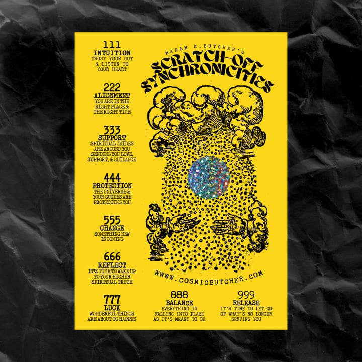 Cosmic Butcher – Engroshandel Tarotkort – "SYNKRONICITETER" Skrabelods Engelnummer Bekræftelseskort3