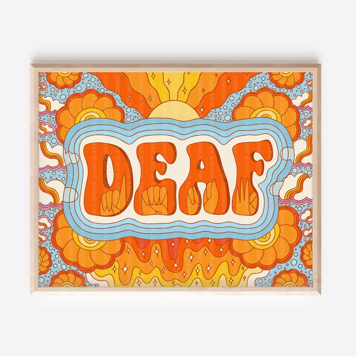 "DEAF" Print, ASL, Sign Language for wholesale by Jack and Bec