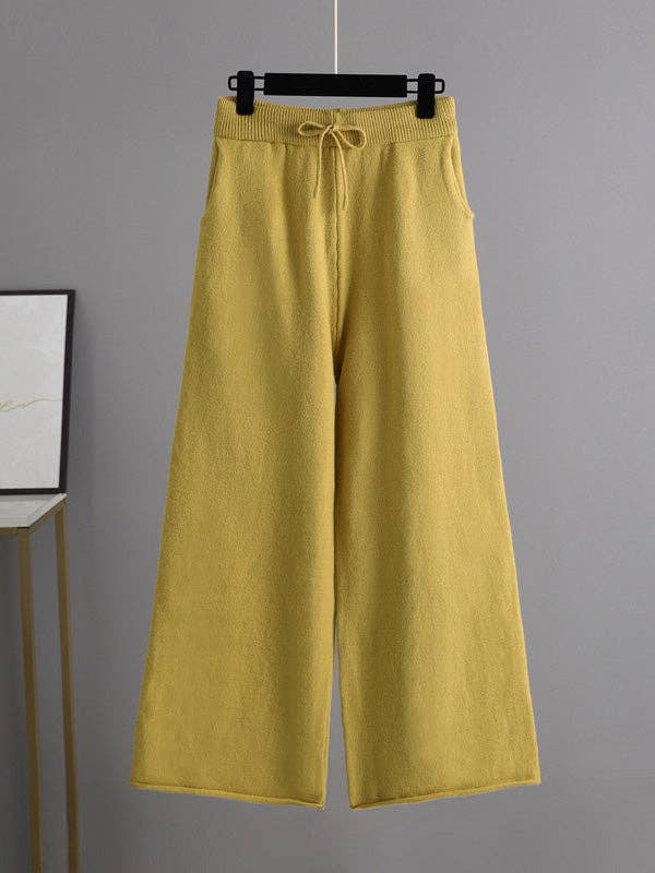 Plush Looks - Vendita all'ingrosso Completo top e pantaloni (NON loungewear) - Donna - Set di due pezzi in maglione polo a maniche lunghe Urban in tinta unita e pantaloni a gamba larga4