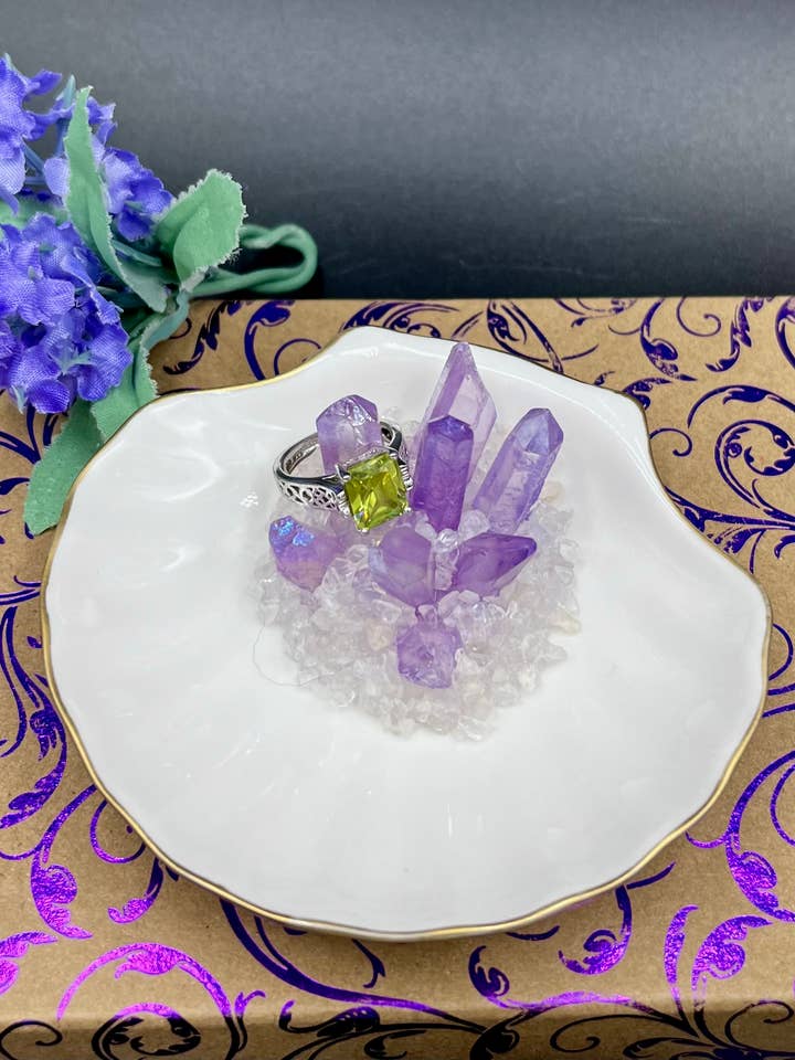 Amethyst and Quartz Jewelry Dish for wholesale by Sea of Bliss Shop