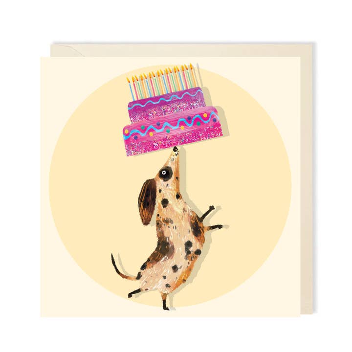 Charley Rabbit Cards – wholesale Birthday card – Happy Dog With Birthday Cake Greeting Card | Dog Birthday