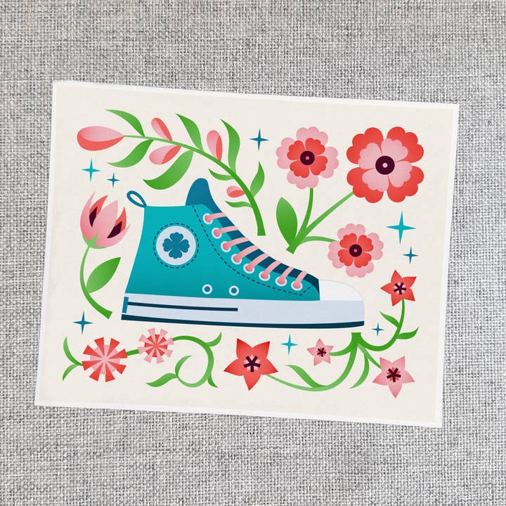 Bloomstep Sneaker Boot Art Print for wholesale by Dandymark