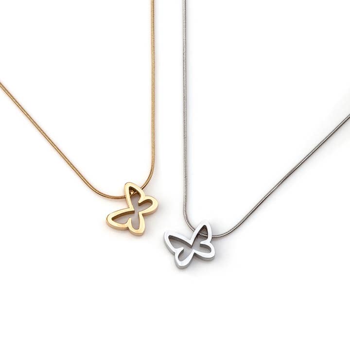 Shebiju - Wholesale Link & Chain Necklace - Butterfly Steel Necklace GKN2210020