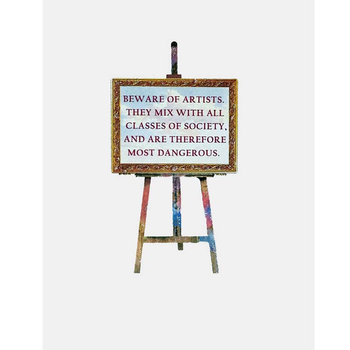 Beware of Artists Card for wholesale by Lumia Designs