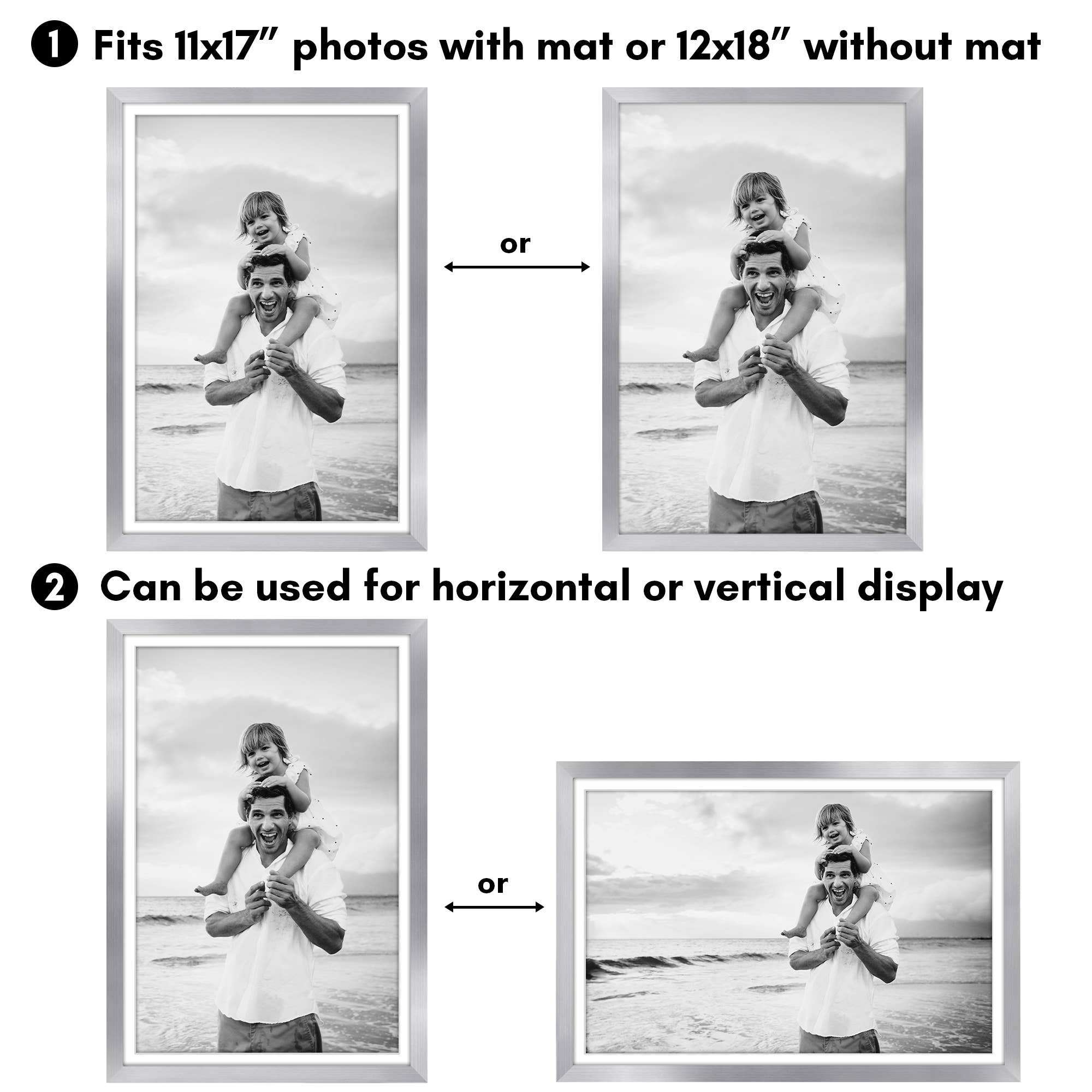 Americanflat - Wholesale Picture Frame - Americanflat 5 Pack Picture Frames With Mat Plexiglass Cover55