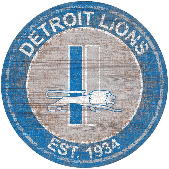 Logotipo Detroit Lions Heritage Redondo por atacado de Fan Creations