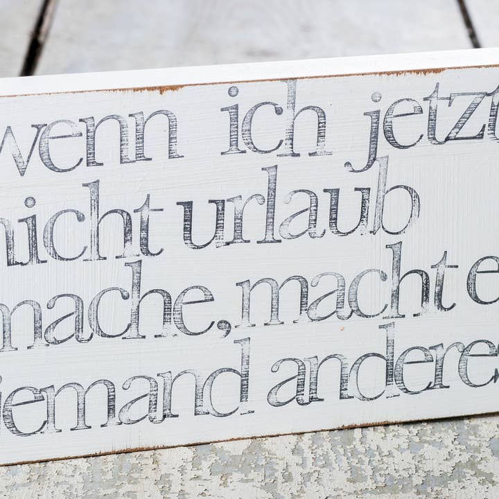 15x25cm Textplatte Wandbild "urlaub machen" für den Großhandel von IOPLA