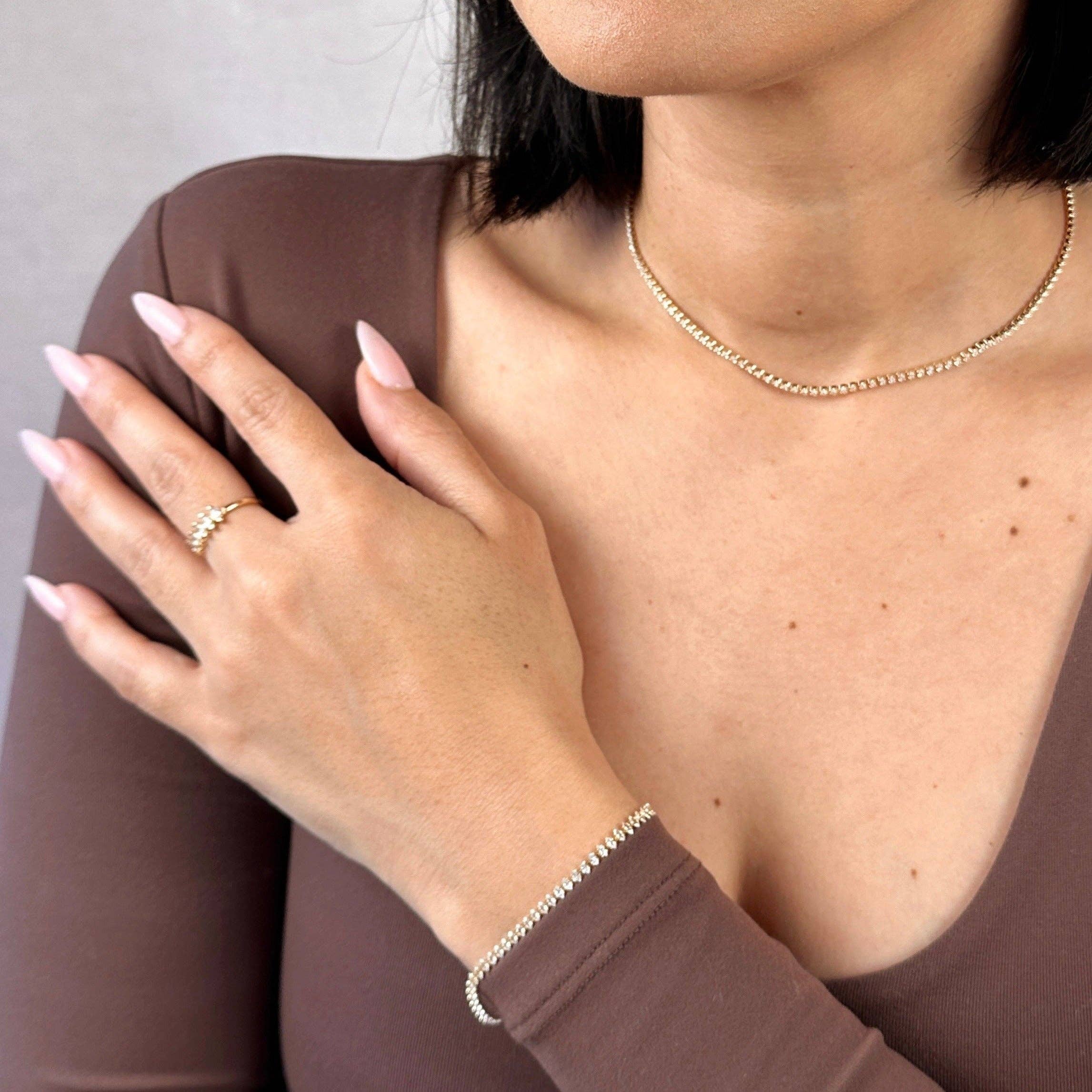 GoldFi - Vendita all'ingrosso Bracciali tennis - Bracciale tennis Marquise riempito in oro 18 carati1