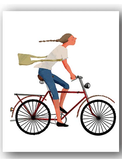 NC020 Girl on Bike - Kyoko Nemoto for wholesale by Cardiau Nico Cards