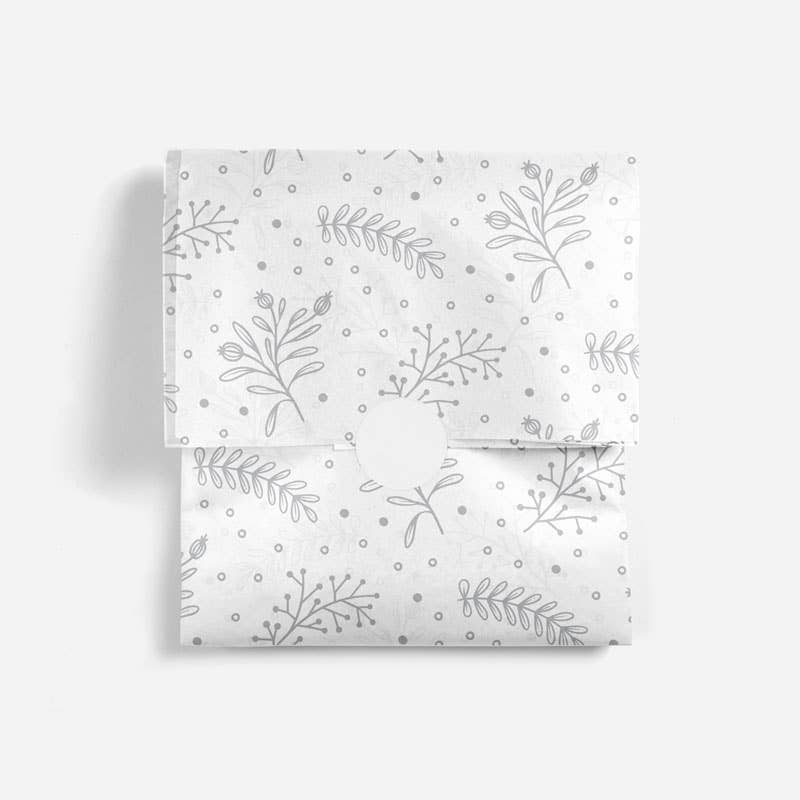 Papergem - Wholesale Tissue Paper - "Silvery Winter Florals" Tissue Paper