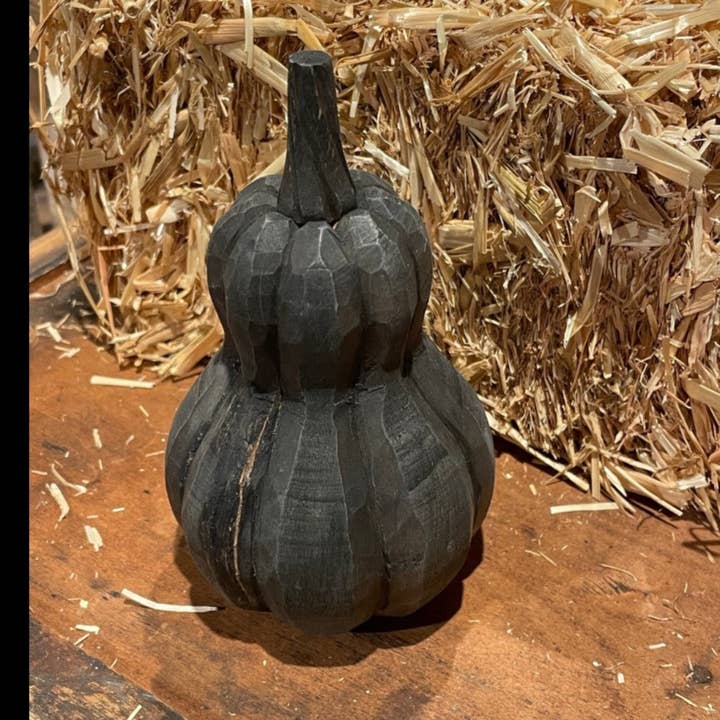 CA-5261 - Black 3D Carved Fall Gourd for wholesale by Collins Painting & Design