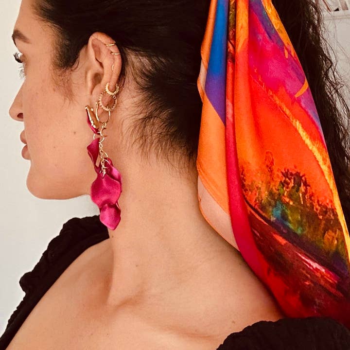 Ruth Chaplain Art - Vente Écharpe – femme - Écharpe 100 % soie - œuvre d'art à porter2