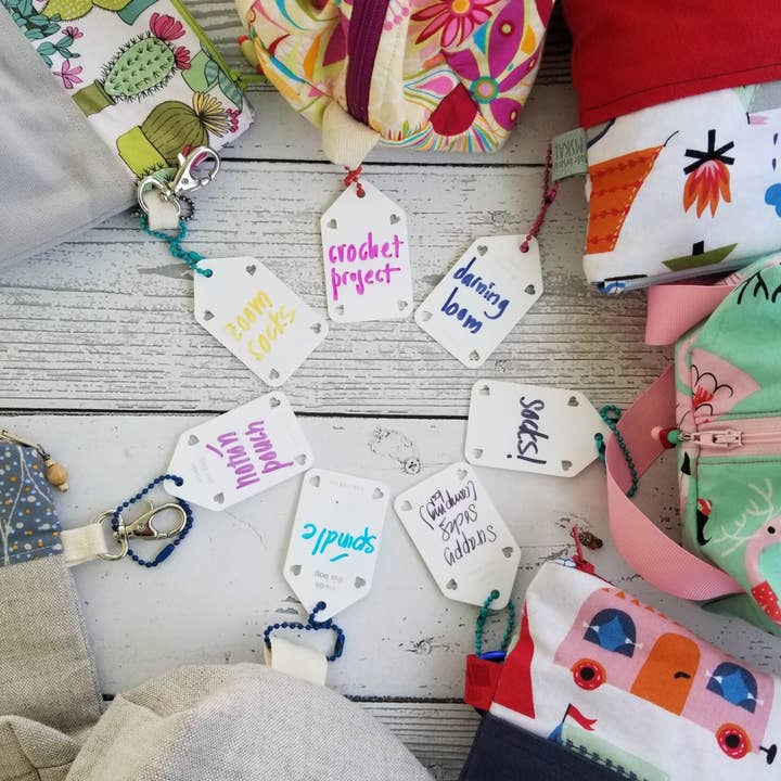 Katrinkles - Vente Matériels de bricolage - Étiquettes adhésives blanches en acrylique pour sac à projets3