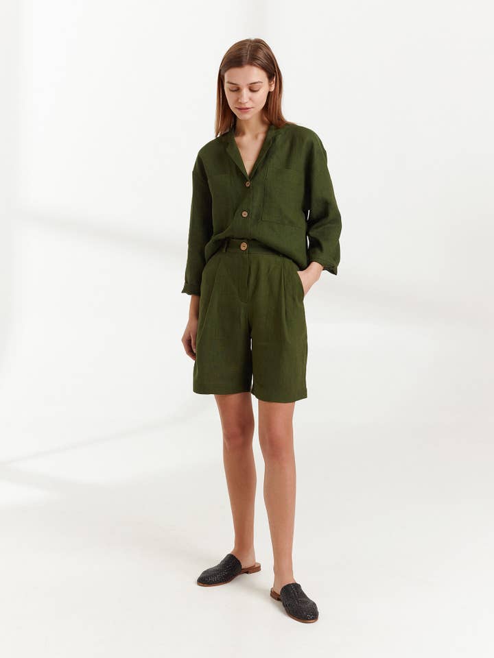 Elliot Linen Shorts for wholesale by Love and Confuse