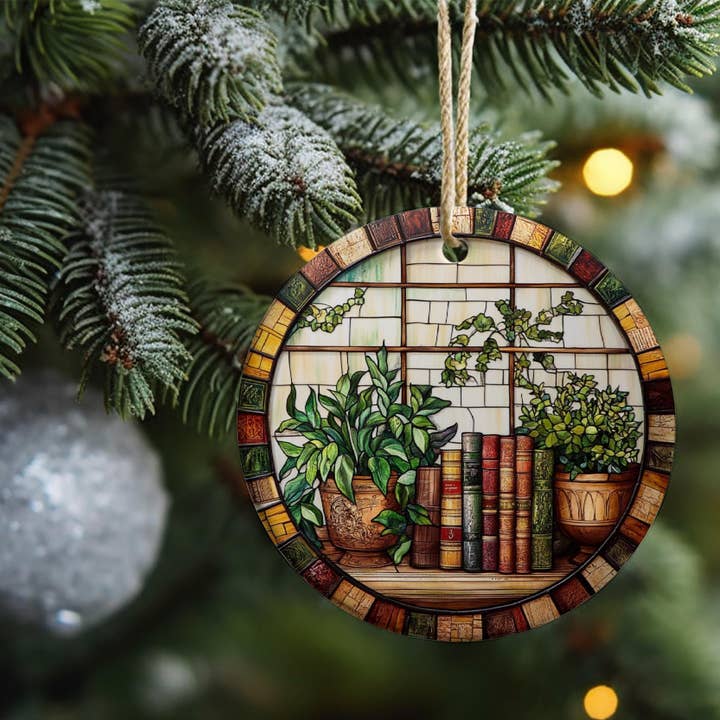 Books And Plants Ornament, Book Lovers Christmas Gift for wholesale by TMLECOM LTD