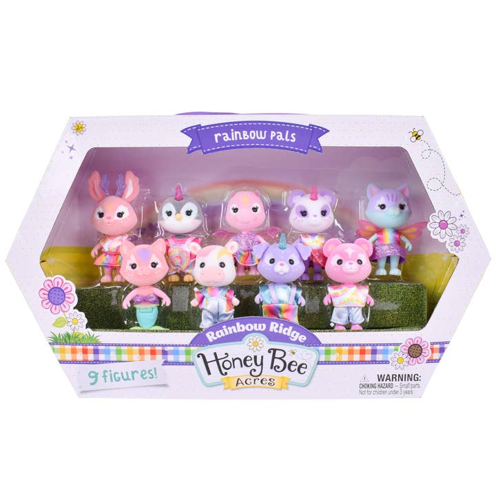 Honey Bee Acres Rainbow Ridge Animal Pals 9-Pack for wholesale by Variety Distributors