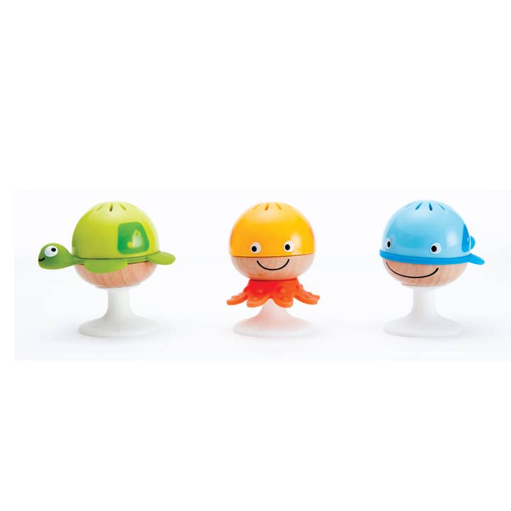 Sea Animals Rattle Set - Octopus, Turtle & Whale Toys for wholesale by Hape Toys