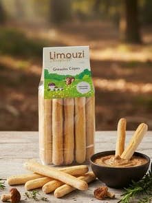 Porcini breadsticks 110g for wholesale by Limouzi Saveurs
