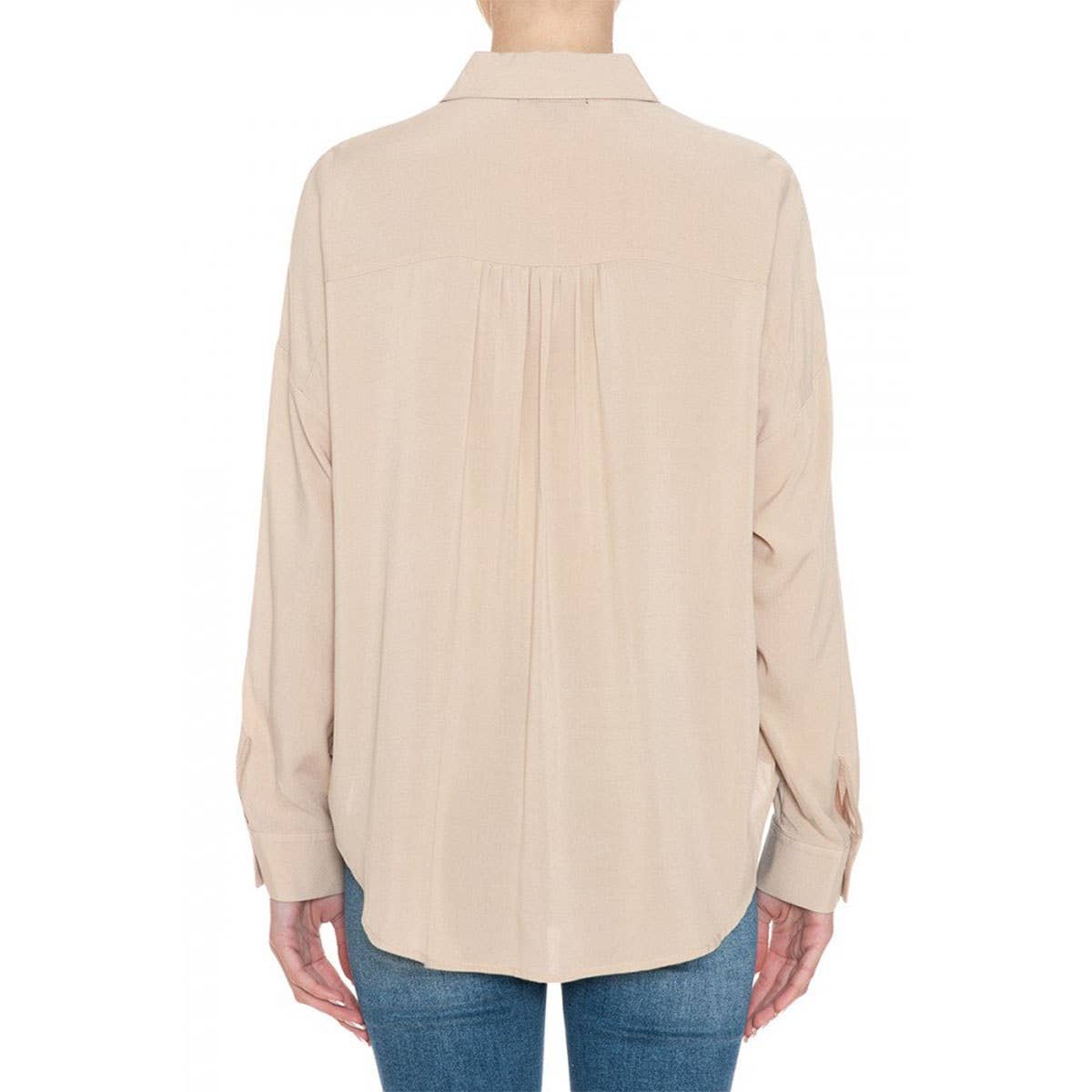 Timeless - Vente Chemise à col boutonné – femme - CHEMISE BOUTONNÉE SURDIMENSIONNÉE À MANCHES LONGUES13