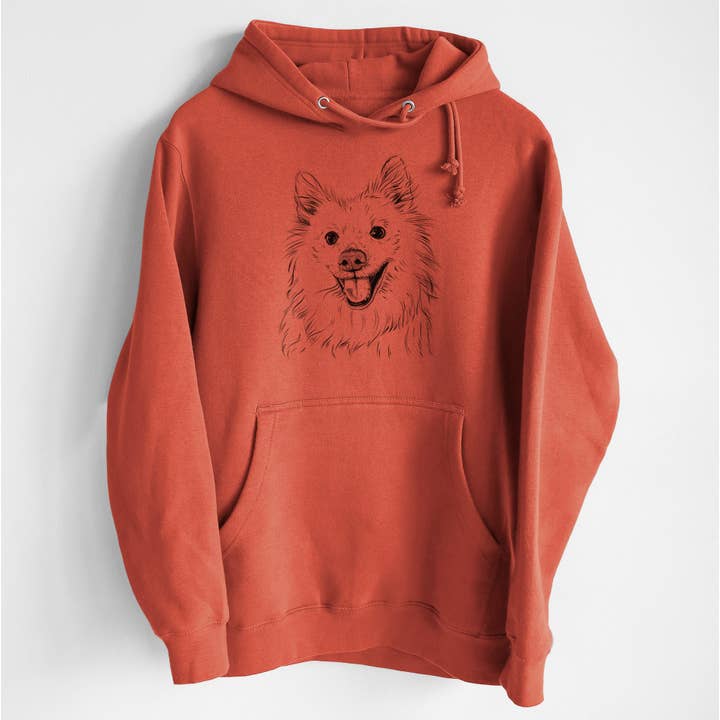 Miki the American Eskimo- Heavyweight Fleece Hoodie for wholesale by Inkopious