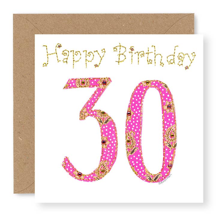 Rose Age 30 pour la vente par Jane Buurman Handmade (Greetings Cards)