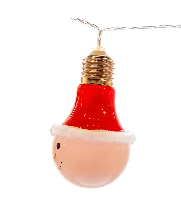 Wholesale BATTERY OPERATED 10L SNOWMAN HEAD SET W/WARM W LED