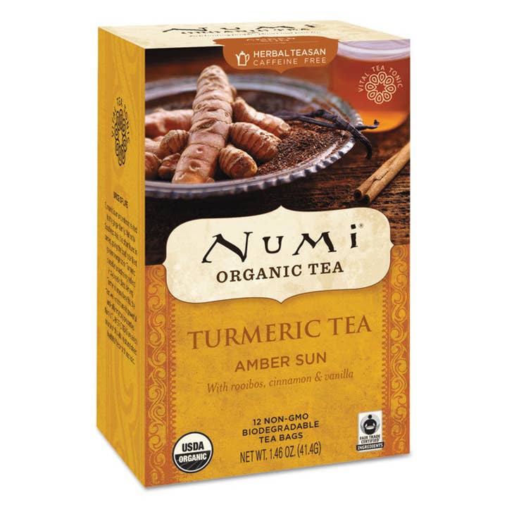 Everyday Supply Co - Wholesale Health/Detox Tea - Numi - Turmeric Tea, Amber Sun, 1.46 oz Bag, 12/Box0